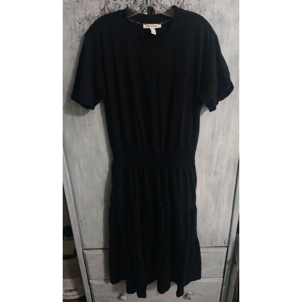 Peace,Love,World Midi Tiered Dress Medium Black Boho Peasant Cottagecore Feminin